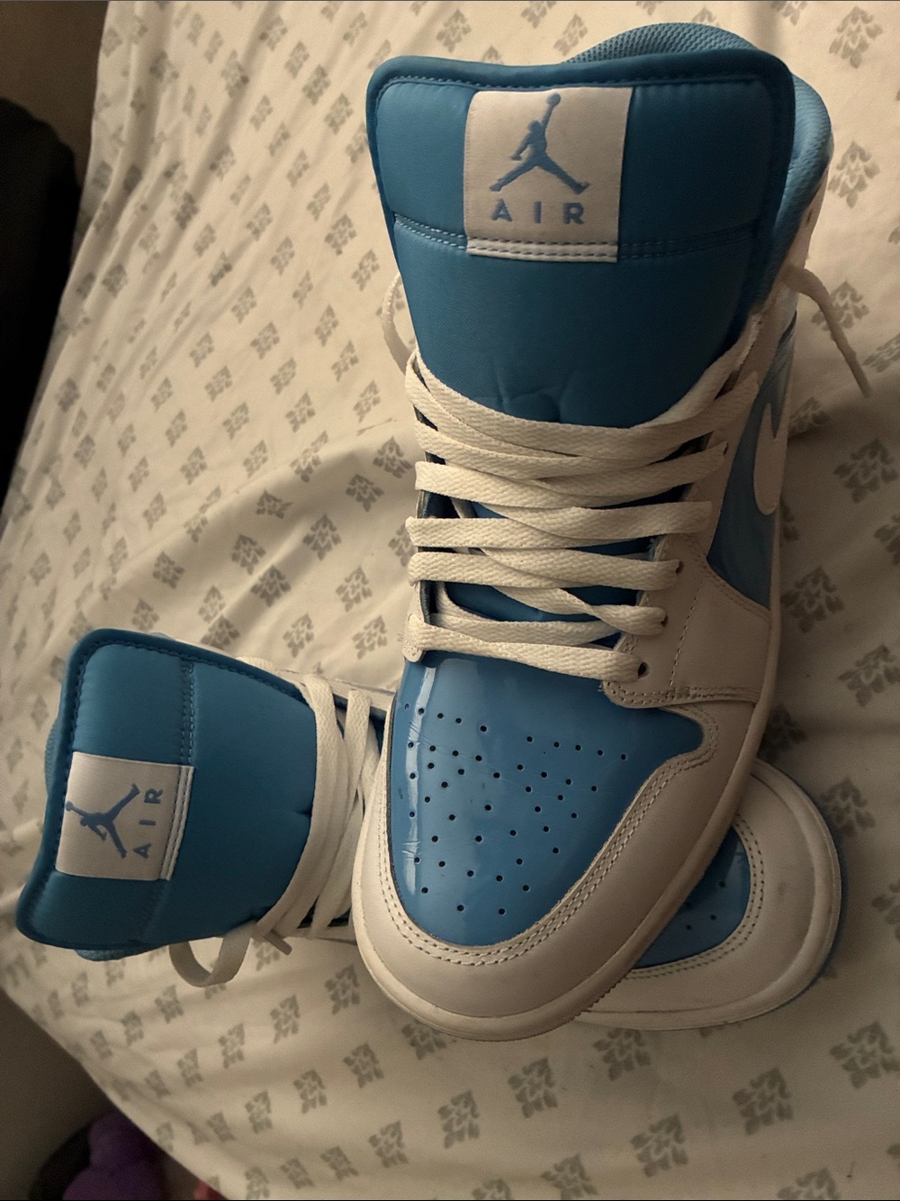 Jordan High-Top Sneakers in Blue and White